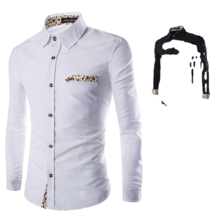 Mens leopard dress shirt