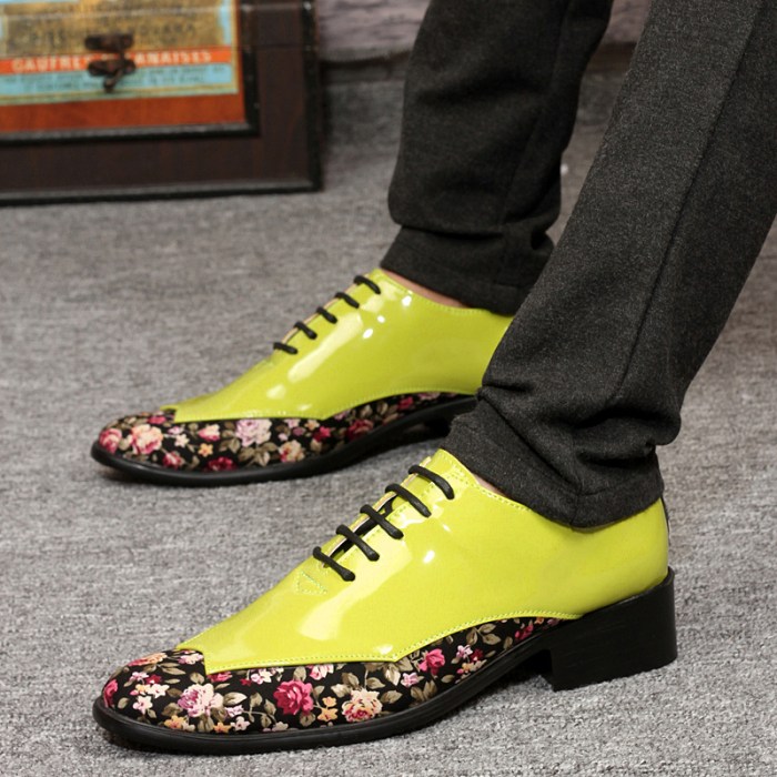 Neon green mens dress shoes