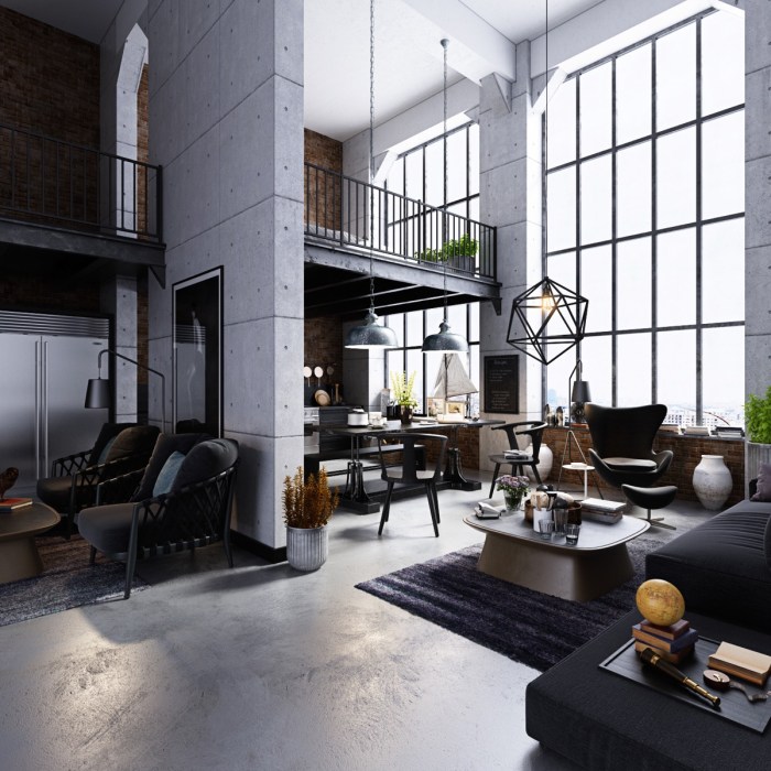 How to decorate living room industrial style